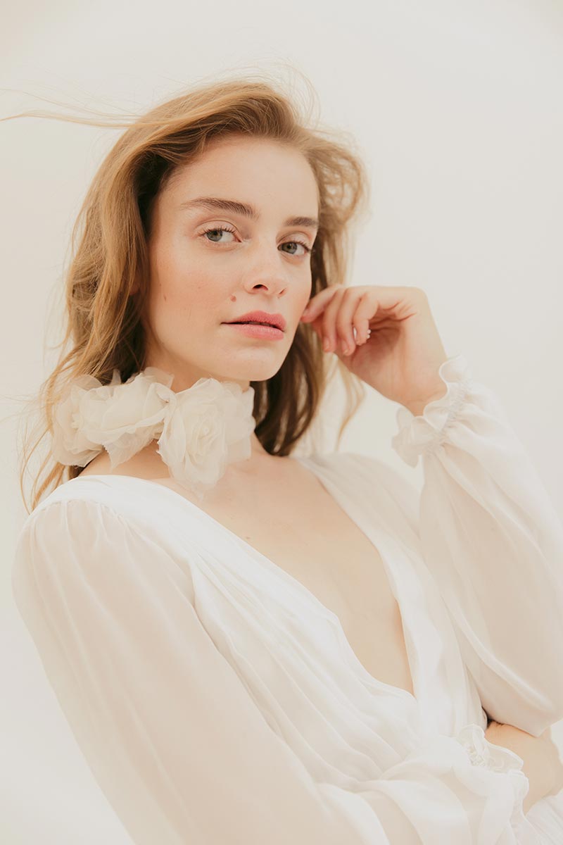 Crinkle chiffon dress with beautiful draping detail